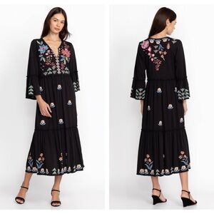 Johnny Was Los Angeles GRIFFIN RUFFLE TIERED dress size small